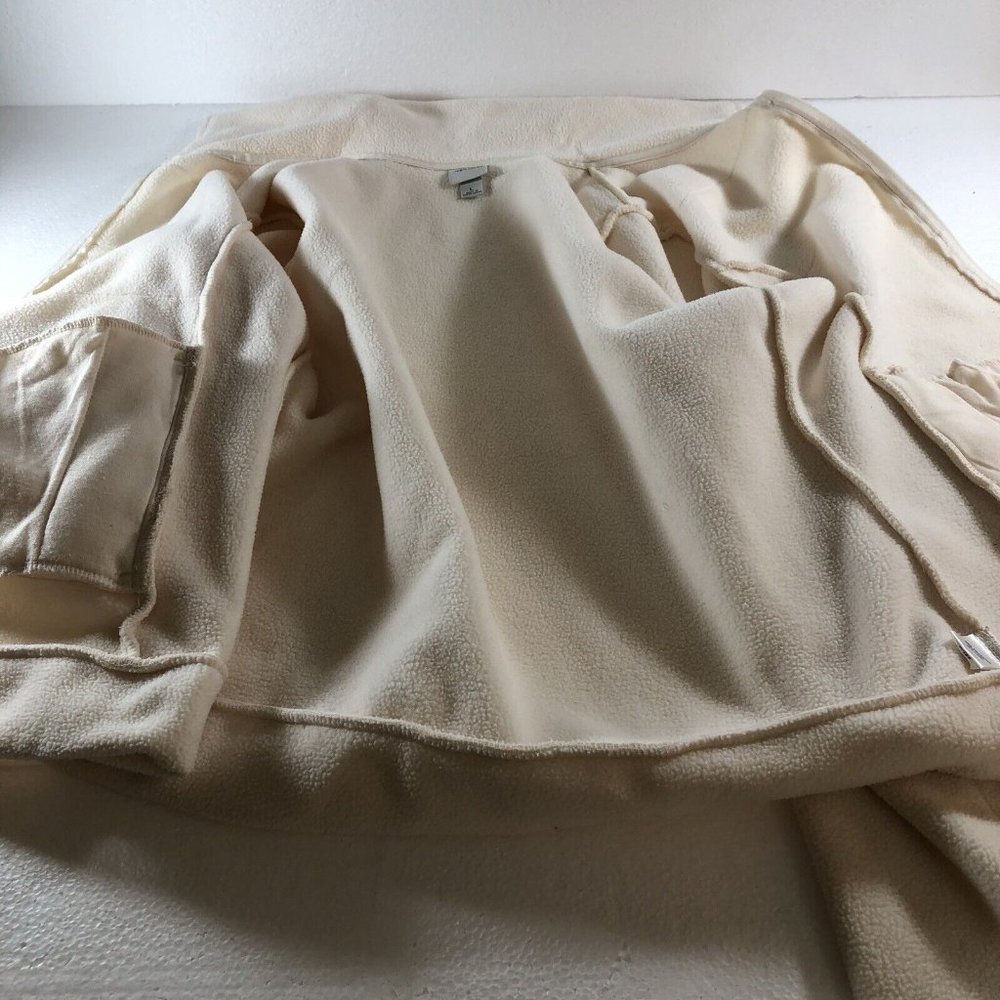 Merona Womens  Size L Full Zip Knit Sweater Jacket Fleece Ivory White Coat - Picture 5 of 12